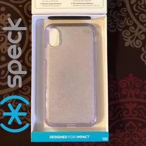 SPECK—GEODE LILAC WITH GLITTERY GLITTERS EVERYWHERE FOR USE WITH THE IPHONE X!!